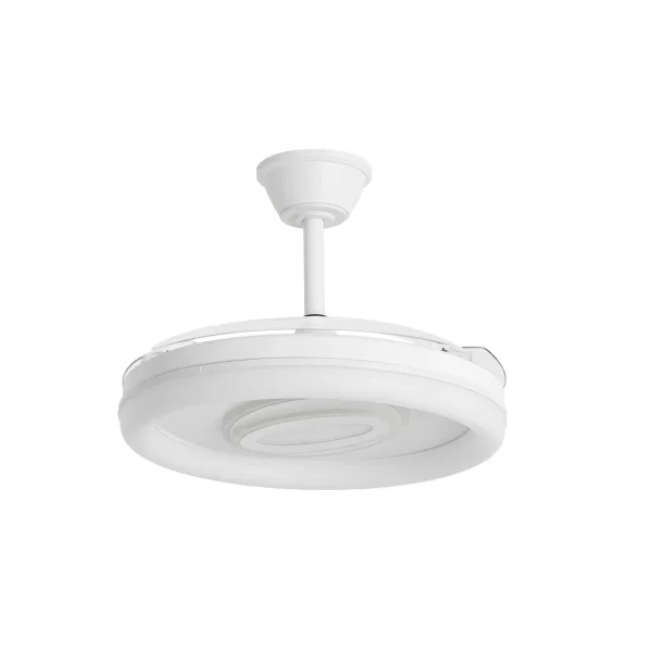 Ventilador retráctil Alemar Bribon blanco luz ovalada LED 48-106 cm