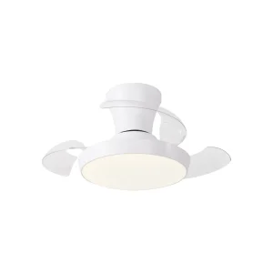 Ventilador retráctil Alemar Cabrio blanco luz LED 28-71 cm