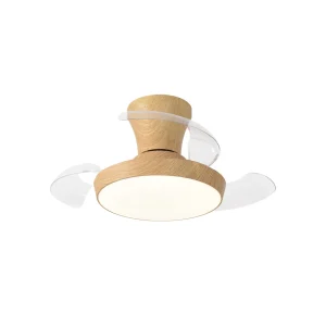 Ventilador retráctil Alemar Cabrio madera luz LED 28-71 cm