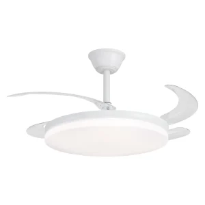 Ventilador retráctil Alemar Creta blanco luz LED 50-107 cm