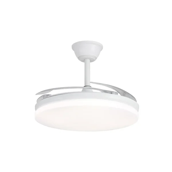 Ventilador retráctil Alemar Creta blanco luz LED 50-107 cm