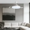 Ventilador retráctil Alemar Dublin blanco plata luz LED 50-107 cm