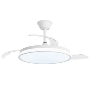 Ventilador retráctil Alemar Dublin blanco luz LED 50-107 cm