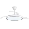 Ventilador retráctil Alemar Dublin blanco madera oscura LED 50-107 cm