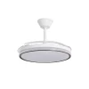 Ventilador retráctil Alemar Dublin blanco madera oscura LED 50-107 cm