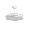 Ventilador retráctil Alemar Dublin blanco plata luz LED 50-107 cm
