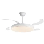 Ventilador retráctil Alemar Ecos blanco luz LED 50-107 cm