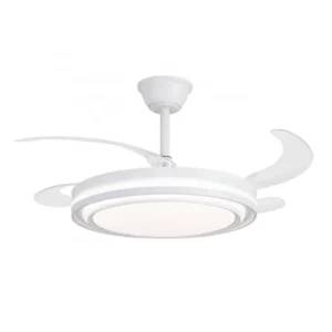 Ventilador retráctil Alemar Korfu blanco luz LED 50-107 cm
