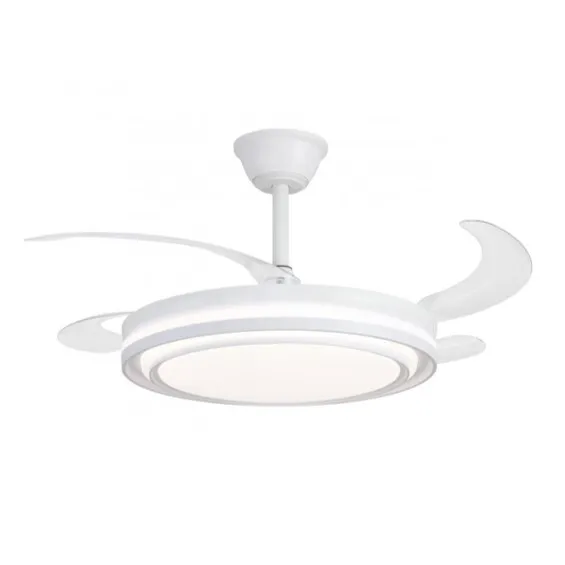 Ventilador retráctil Alemar Korfu blanco luz LED 50-107 cm