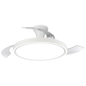 Ventilador retráctil Alemar Kuper blanco luz LED 40-88 cm
