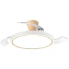 Ventilador retráctil Alemar Kuper blanco madera luz LED 40-88 cm