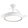 Ventilador retráctil Alemar Lima blanco filo negro luz LED 50-106 cm