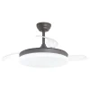 Ventilador de techo de aspas retractiles Malta de Alemar con luz led y motor dc tono cafe