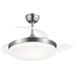 Ventilador retráctil Alemar Malta níquel luz LED 50-107 cm