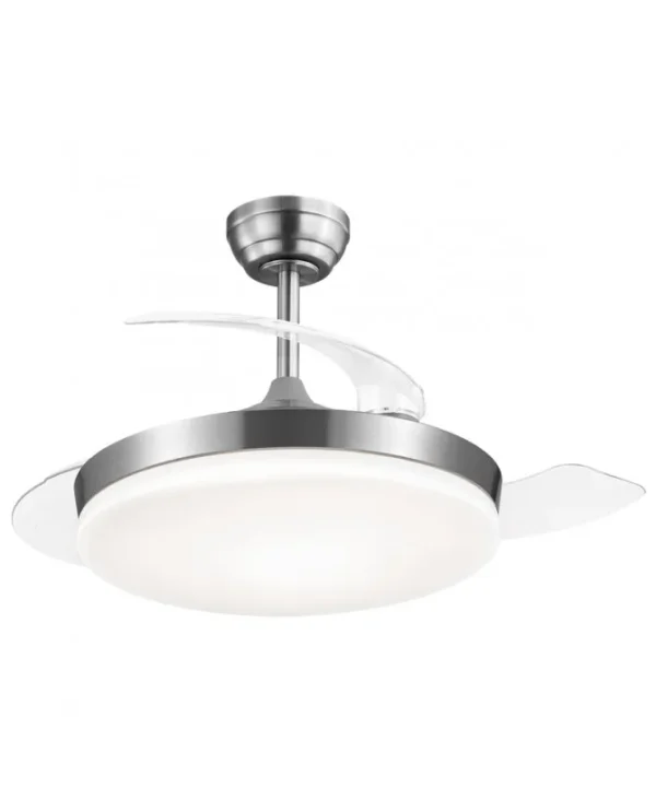 Ventilador retráctil Alemar Malta níquel luz LED 50-107 cm