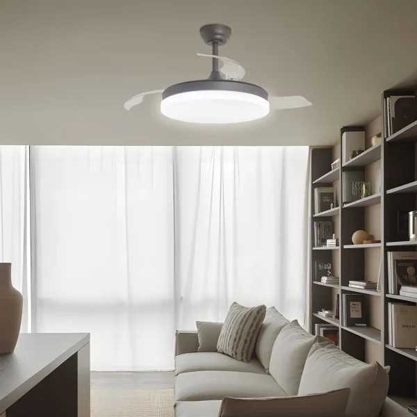Ventilador de techo retractil malta de Alemar con luz LED y motor DC