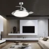 Ventilador retráctil Alemar Malta níquel luz LED 50-107 cm
