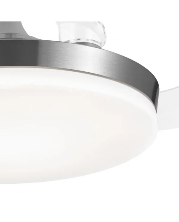 Ventilador retráctil Alemar Malta níquel luz LED 50-107 cm
