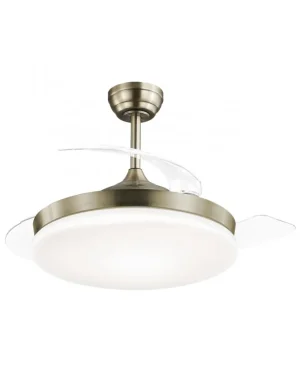 Ventilador retráctil Alemar Malta Mini cuero luz LED 40-91 cm