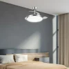 Ventilador retráctil Alemar Malta Mini níquel luz LED 40-91 cm