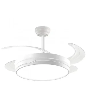 Ventilador retráctil Alemar Nelo blanco luz LED 50-107 cm