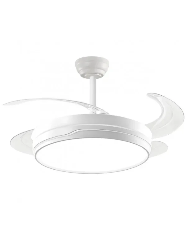 Ventilador retráctil Alemar Nelo blanco luz LED 50-107 cm