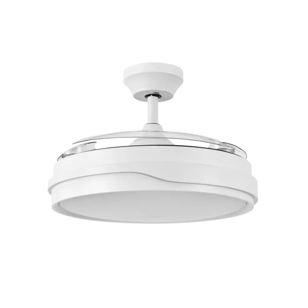 Ventilador retráctil Alemar Nelo blanco luz LED 50-107 cm