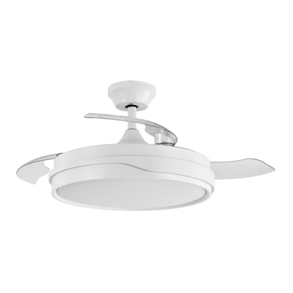 Ventilador retráctil Alemar Nelo blanco luz LED 50-107 cm