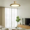Ventilador retráctil Alemar Qatar madera clara luz LED 49-120 cm