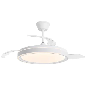 Ventilador retráctil Alemar Samana blanco luz LED 50-107 cm