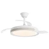 Ventilador retráctil Alemar Samana blanco beige luz LED 50-107 cm