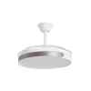 Ventilador retráctil Alemar Samana blanco café luz LED 50-107 cm