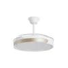Ventilador retráctil Alemar Samana blanco oro luz LED 50-107 cm