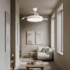 Ventilador retráctil Alemar Samana blanco beige luz LED 50-107 cm