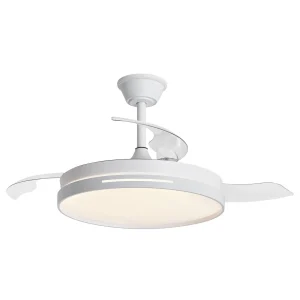 Ventilador retráctil Alemar Togo blanco luz LED 50-107 cm