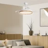 Ventilador retráctil Alemar Togo blanco madera luz LED 50-107 cm