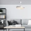 Ventilador retráctil Alemar Togo blanco plata luz LED 50-107 cm