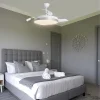 Ventilador retráctil Alemar Togo Mini blanco plata luz LED 40-91 cm