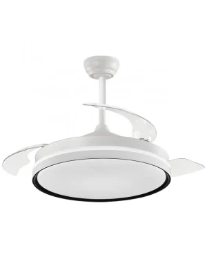 Ventilador retráctil Alemar Vic blanco luz LED 50-107 cm