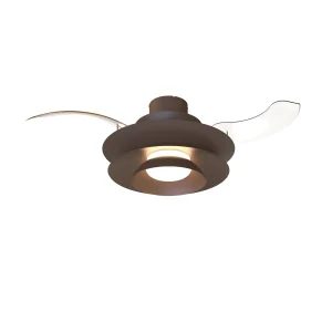 Ventilador retráctil Mantra Aconcagua Marron Luz LED 50-106 cm