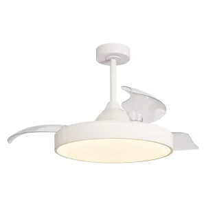Ventilador retráctil Mantra Alaska Blanco Luz LED 50-106 cm