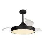 Ventilador retráctil Mantra Alaska Negro Luz LED 50-106 cm