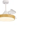 Ventilador Mantra Alaska MINI Blanco y madera Luz LED 43-91 cm
