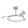 Ventilador retráctil Mantra Glass Fan M Blanco Luz LED 53-106 cm