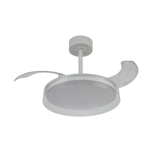 Ventilador retráctil Mantra Glass Fan S Blanco Luz LED 44-91 cm