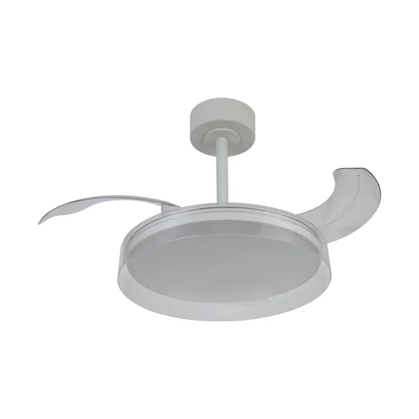 Ventilador retráctil Mantra Glass Fan S Blanco Luz LED 44-91 cm