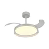 Ventilador retráctil Mantra Glass Fan S Blanco Luz LED 44-91 cm