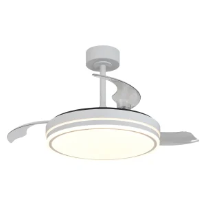 Ventilador retráctil Mantra Luna M Blanco Luz LED 49-106 cm