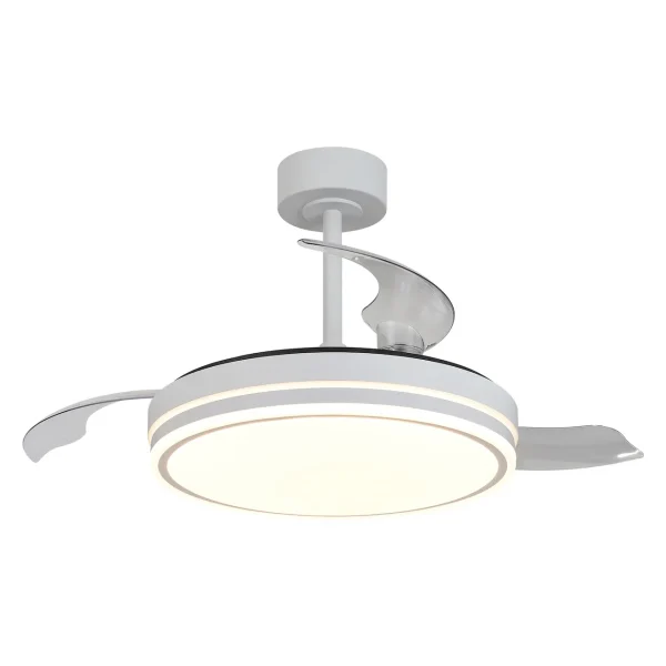 Ventilador retráctil Mantra Luna M Blanco Luz LED 49-106 cm