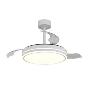 Ventilador retráctil Mantra Luna S Blanco Luz LED 42-91 cm